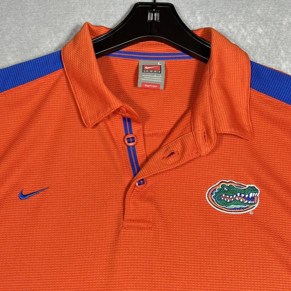 VTG Florida Gators Nike Fit Dry Polo Shirt Mens Large Orange Stadium Waffle Knit - Picture 5 of 14